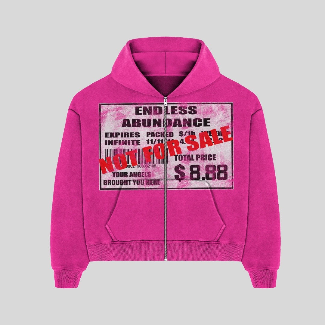 888 PRICE TAG HOT PINK HODDIE