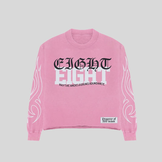 PINK & WHITE ANGELS BRING ABUNDANCE LONG SLEEVE TEE