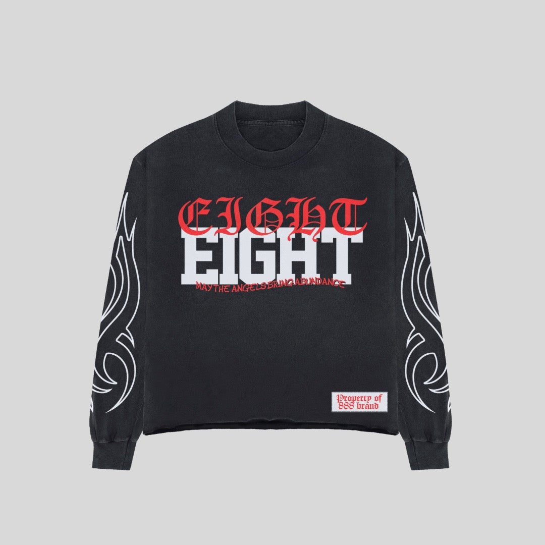 BLACK & RED ANGELS BRING ABUNDANCE LONG SLEEVE TEE